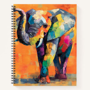 Abstracte Happy Rainbow Elephant Notitieboek