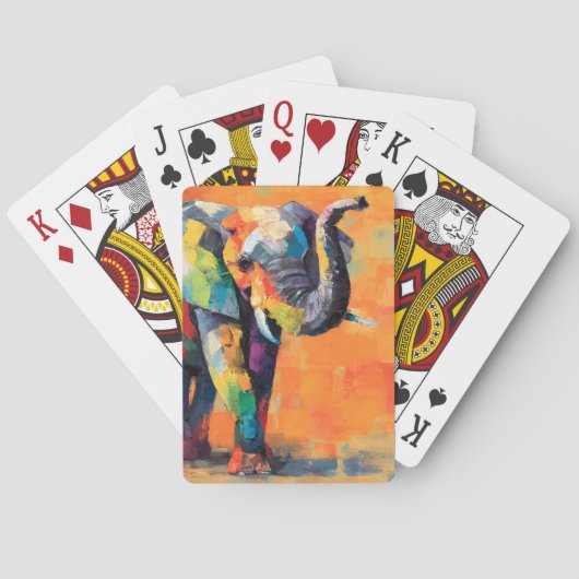 Abstracte Happy Rainbow Elephant Pokerkaarten (Achterkant)