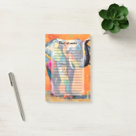 Abstracte Happy Rainbow Elephant Post-it® Notes (Kantoor)