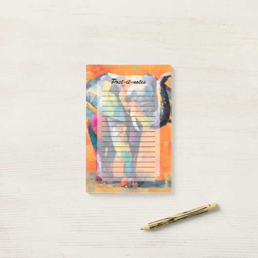 Abstracte Happy Rainbow Elephant Post-it® Notes (Op bureau)