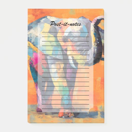 Abstracte Happy Rainbow Elephant Post-it® Notes (Voorkant)