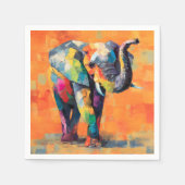 Abstracte Happy Rainbow Elephant Servet (Voorkant)