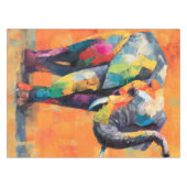 Abstracte Happy Rainbow Elephant Tafelkleed (Voorkant (Horizontaal))