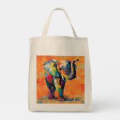 Abstracte Happy Rainbow Elephant Tote Bag (Achterkant)