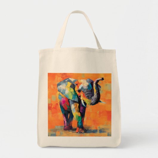 Abstracte Happy Rainbow Elephant Tote Bag (Voorkant)