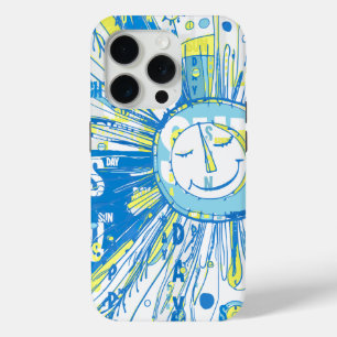 Abstracte Happy Whimsical Sun Word Art iPhone 15 Pro Case