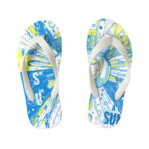 Abstracte Happy Whimsical Sun Word Art Kinder Teenslippers