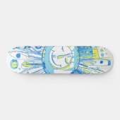 Abstracte Happy Whimsical Sun Word Art Persoonlijk Skateboard (Horizontaal)