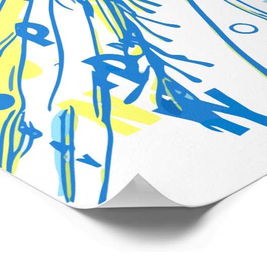 Abstracte Happy Whimsical Sun Word Art Poster (Hoek)