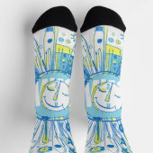 Abstracte Happy Whimsical Sun Word Art Sokken (Top)