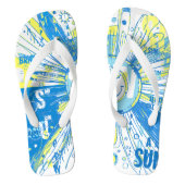 Abstracte Happy Whimsical Sun Word Art Teenslippers (Voetbed)