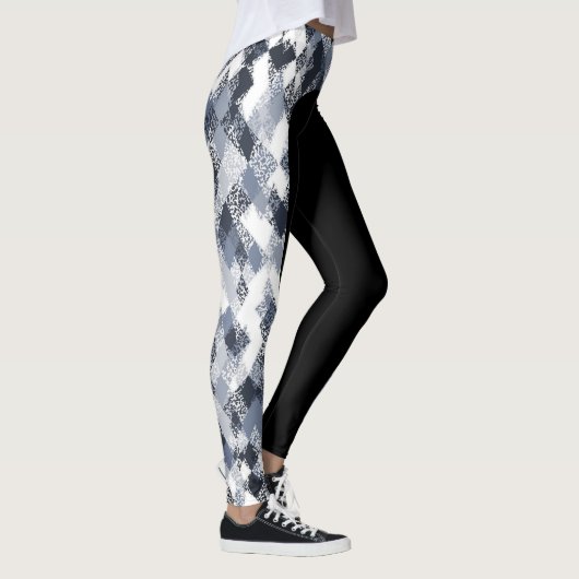 Abstracte Harlequin Pattern Side Stripe Leggings (Rechts)