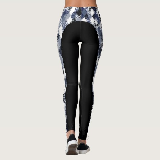 Abstracte Harlequin Pattern Side Stripe Leggings (Achterkant)