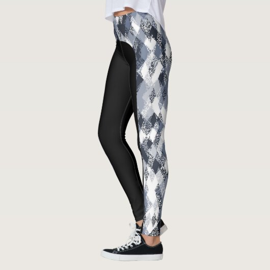 Abstracte Harlequin Pattern Side Stripe Leggings (Links)