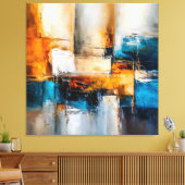 Abstracte Harmonie: Lijnen, Licht, Vormen Canvas Afdruk (Insitu (Woonkamer))