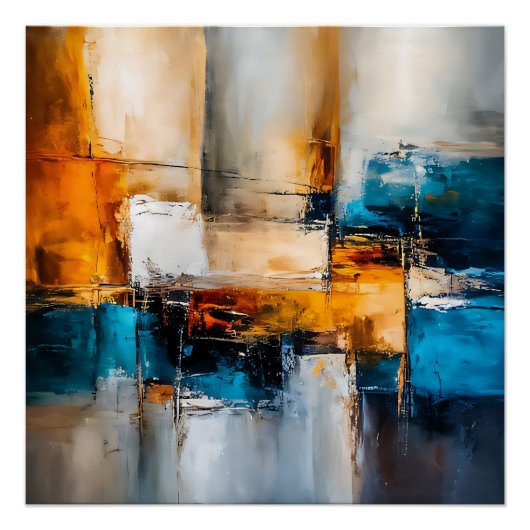 Abstracte Harmonie: Lijnen, Licht, Vormen Perfect Poster (Voorkant)