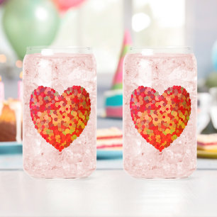 Abstracte Hart Confetti Kunst Blikvorm Glas