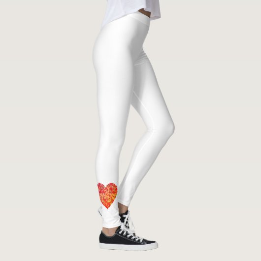 Abstracte Hart Confetti Kunst Leggings (Rechts)