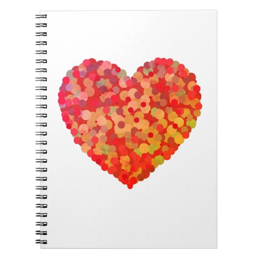 Abstracte Hart Confetti Kunst Notitieboek (Voorkant)