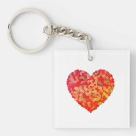 Abstracte Hart Confetti Kunst Sleutelhanger