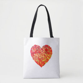 Abstracte Hart Confetti Kunst Tote Bag