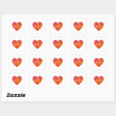 Abstracte Hart Confetti Kunst Vierkante Sticker (Vel)