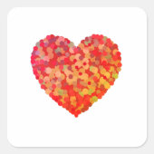 Abstracte Hart Confetti Kunst Vierkante Sticker (Voorkant)
