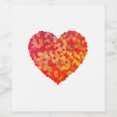 Abstracte Hart Confetti Kunst Wijn Etiket (Enkel label)