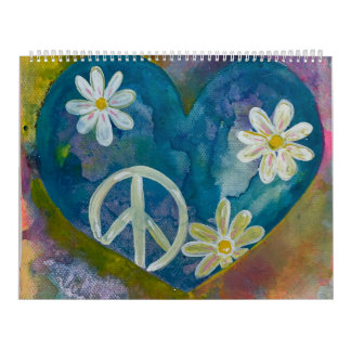 Abstracte Hart Wandkalender/Originele Kunstkalende Kalender