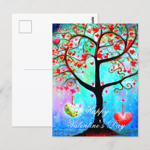 Abstracte hartboom valentijn briefkaart