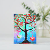 Abstracte hartboom valentijn briefkaart (Staand voorkant)