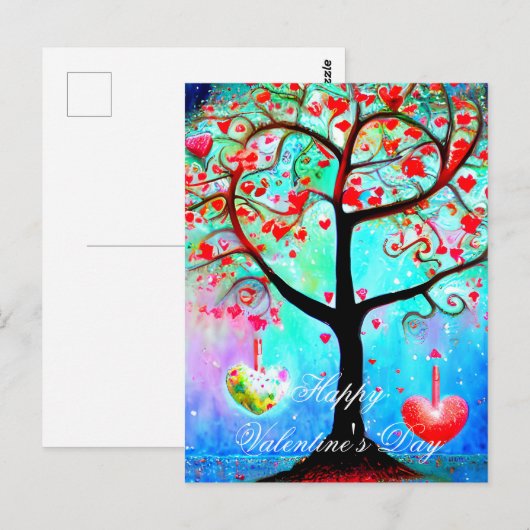 Abstracte hartboom valentijn briefkaart (Voorkant / Achterkant)