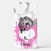 Abstracte harten Blk-Inked Shih Tzu iPhone 12 Hoes (Achterkant)