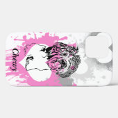 Abstracte harten Blk-Inked Shih Tzu iPhone 12 Hoes (Achterkant (horizontaal))