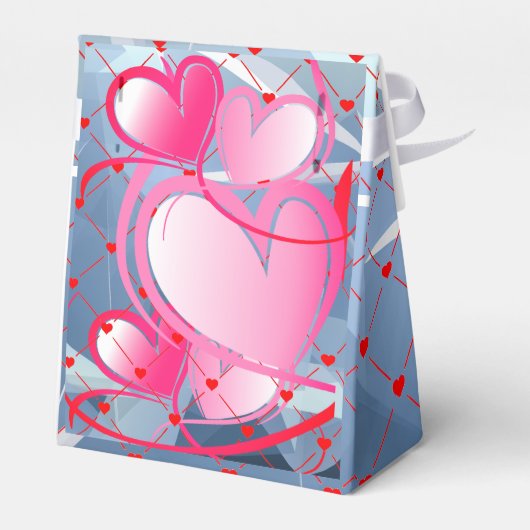 Abstracte harten bruiloft feest viering bedankdoosjes (Achterkant)