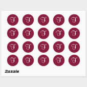 Abstracte harten en bloemen ronde sticker (Vel)
