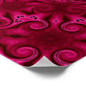 abstracte harten en bloemenprint poster (Hoek)