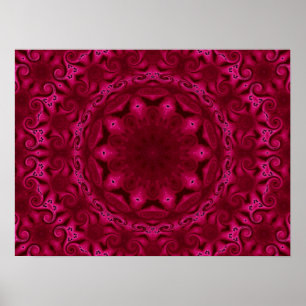 abstracte harten en bloemenprint poster