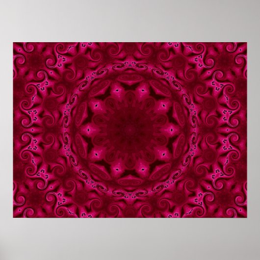 abstracte harten en bloemenprint poster (Voorkant)