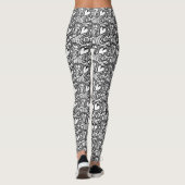 Abstracte harten en dassen Aangepaste Leggings (Achterkant)