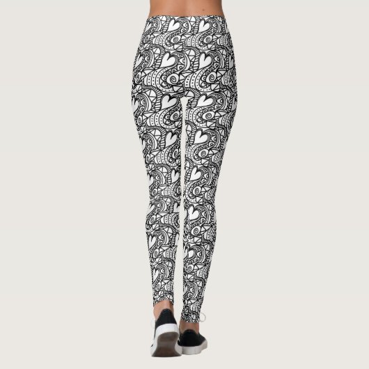Abstracte harten en dassen Aangepaste Leggings (Achterkant)