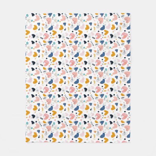 Abstracte Harten: Gezellige Valentijnen Fleece Deken (Voorkant)