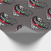 Abstracte harten houden van valentijn inpakpapier (Hoek)