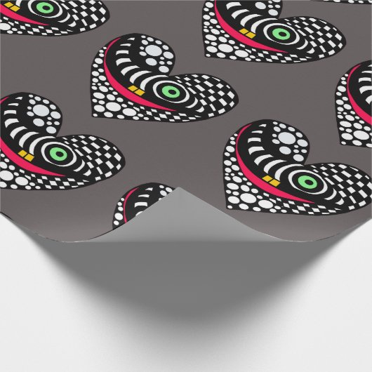 Abstracte harten houden van valentijn inpakpapier (Hoek)