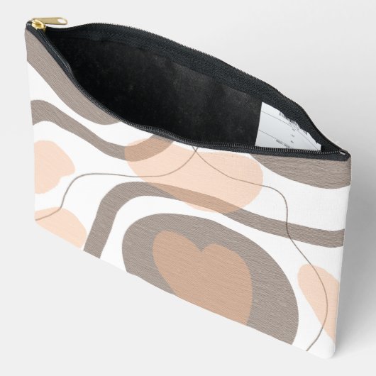 Abstracte harten in bruin, bruin en grijs etui (Open)