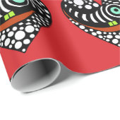 Abstracte harten op rode liefde valentijn cadeaupapier (Rol Hoek)