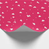 Abstracte harten op rood cadeaupapier (Hoek)