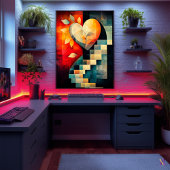 Abstracte Hartkunst - Geometrisch Liefdesontwerp Poster