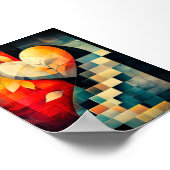 Abstracte Hartkunst - Geometrisch Liefdesontwerp Poster (Hoek)