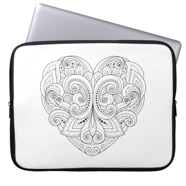Abstracte hartslag laptop sleeve (Voorkant)